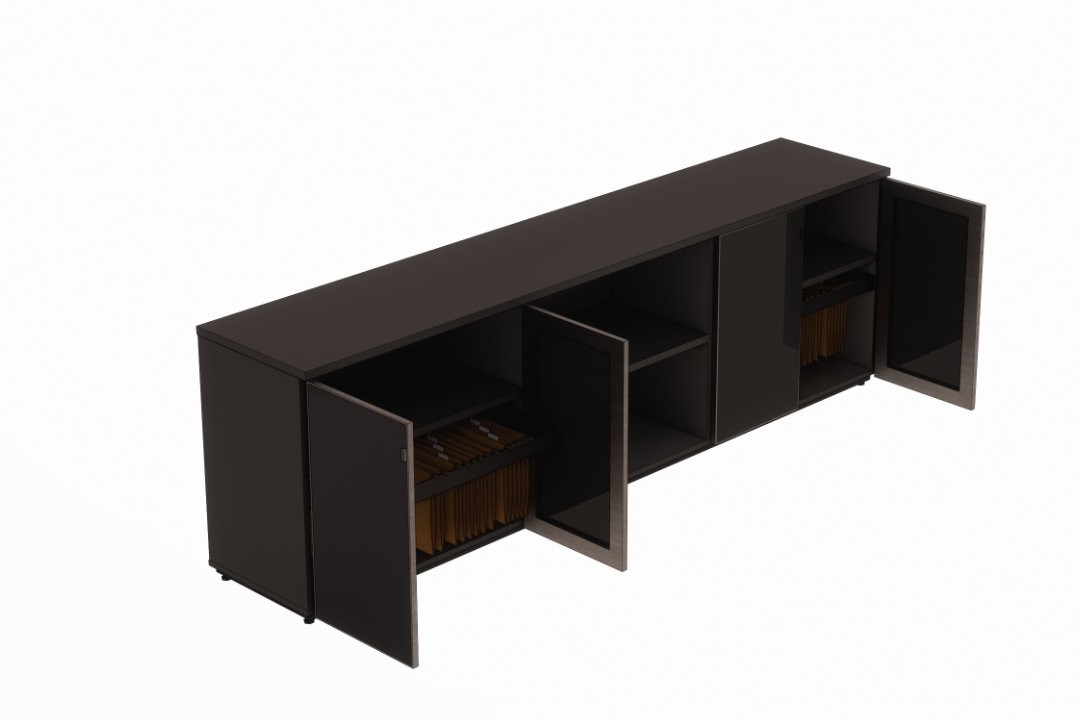 Armário de escritório baixo 2400L 4 portas e estante Versatile
